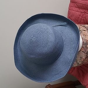 Sun & Sand Packable Woven Blue Sunhat 3/$20